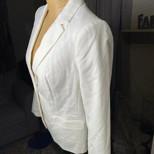Liz Claiborne Career White Blazer - Size Medium Tall